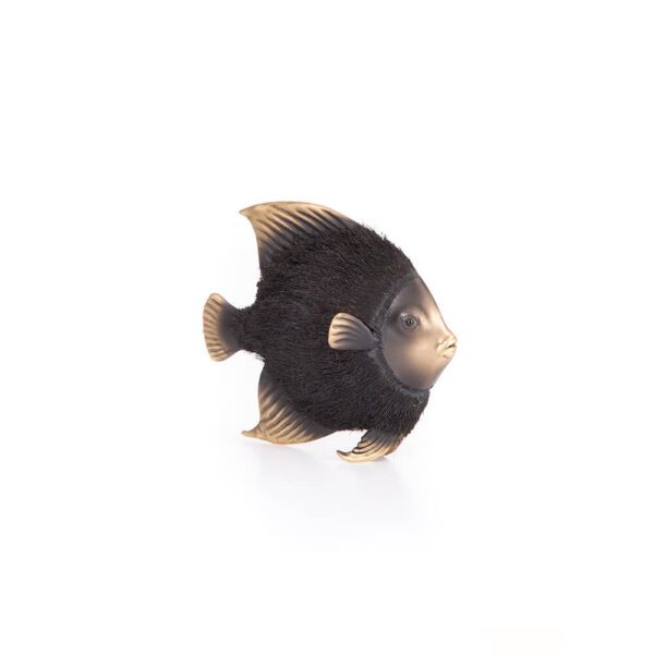 مجسمه ماهی کوچک مشکی طلایی
