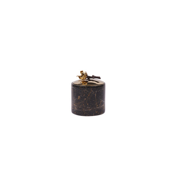 بانکه سنگی دردار کوچک آنیکا سنگ قهوه‌ای- درب طلایی ریتابان