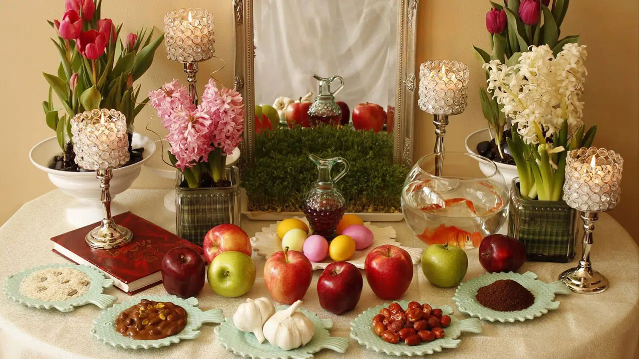 iran nowruz haft sin table